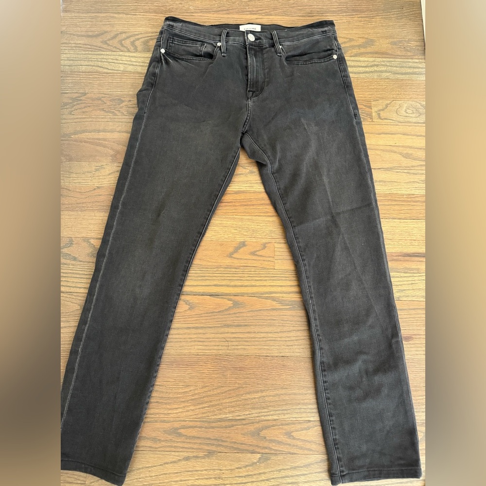 Frame Denim Men's Slim Washed Black Jeans